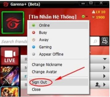 Cách đăng xuất tài khoản Garena khỏi thiết bị khác - ThuThuat.io